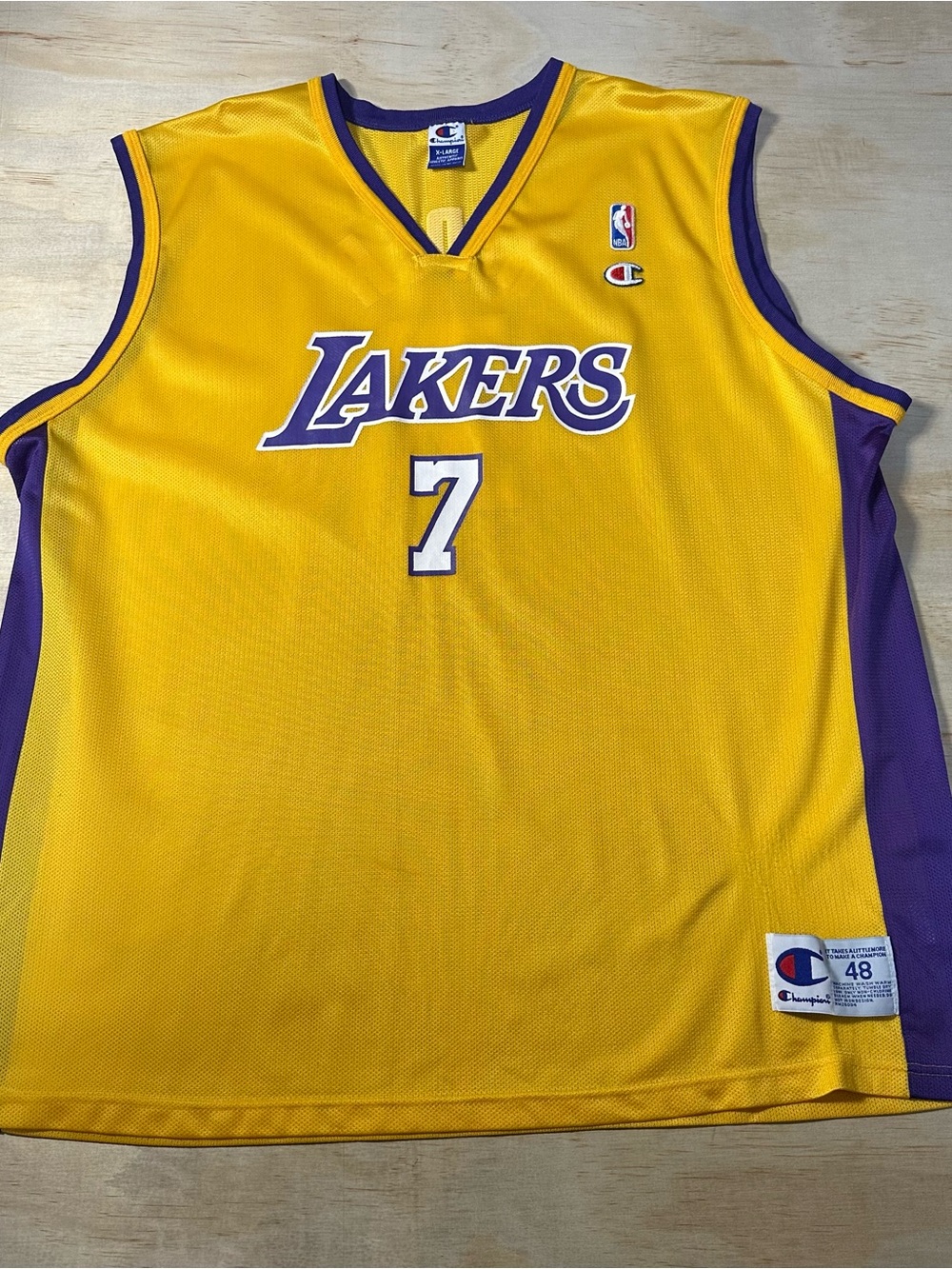 Vintage Champion Jersey Isaiah Jr Rider Los Angeles Lakers NBA Basketball Men 48
